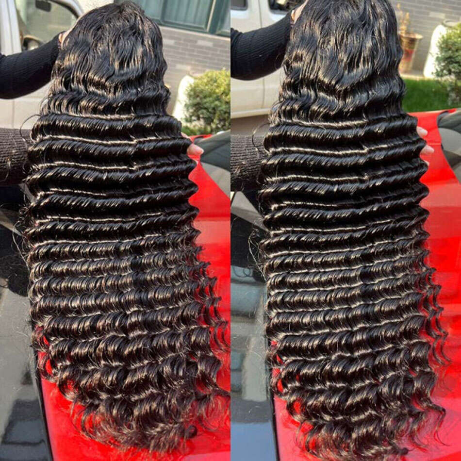 Loose Deep Wave Wig HD Lace Frontal Wigs Pre Plucked Glueless X Human Hair x Closure