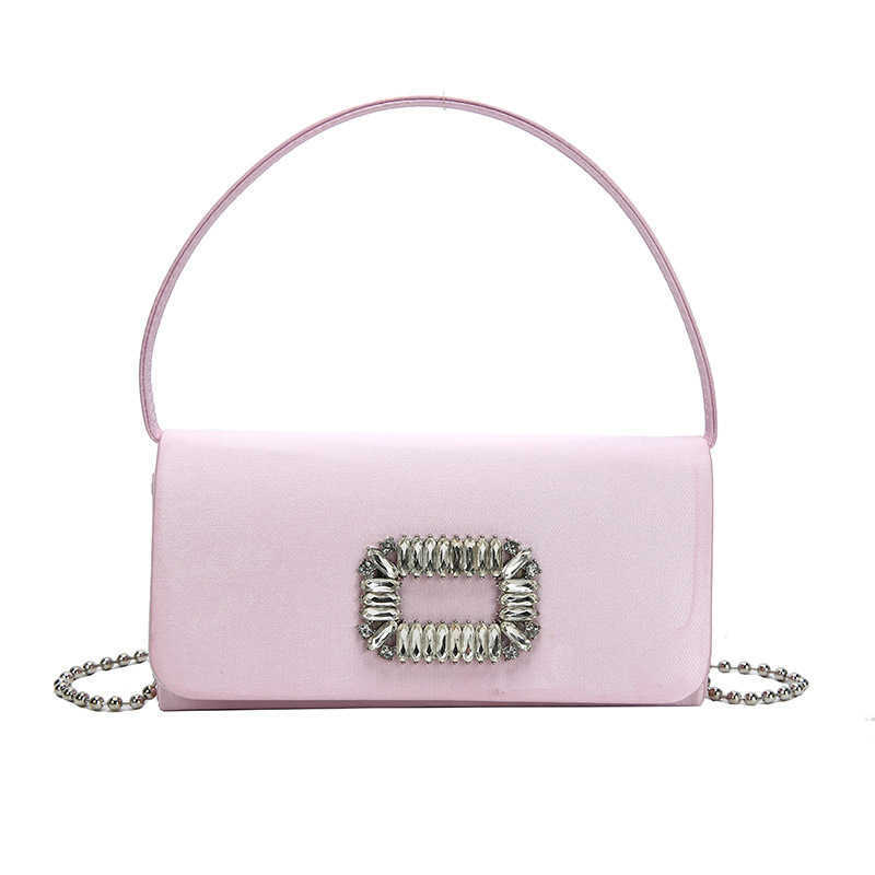 CMM Candy Colored Small Bag New Korean Version Fashion and Personalized Rhinestone Hand Held Womens Chain Crossbody Small Square Bag Pu