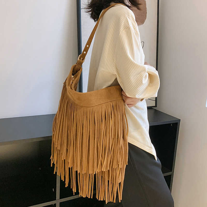 CMM Bag New Korean Fashion Tassel Shoulder Bag Instagram Large Capacity Crossbody Matte Bag for Women