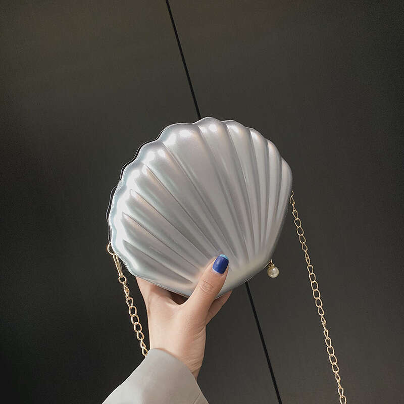 Shoulder Fashion Handbags Shell Chain Cute Sequins Small Bag Phone Money Pouch Zipper Crossbody Bags for Women s