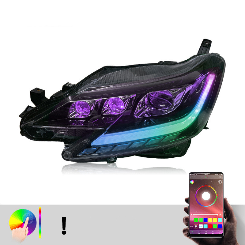 For Toyota REIZ 2013-20 19 Headlight Assembly Upgrade RGB Headlight Demon Eye Daytime Running Light