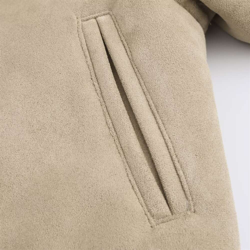 Bm&Md&Za2024 Autumn New Women's Clothing Style Simple And Warm Ribbed Hem Double-Sided Fleece Lamb Wool Short Jacket