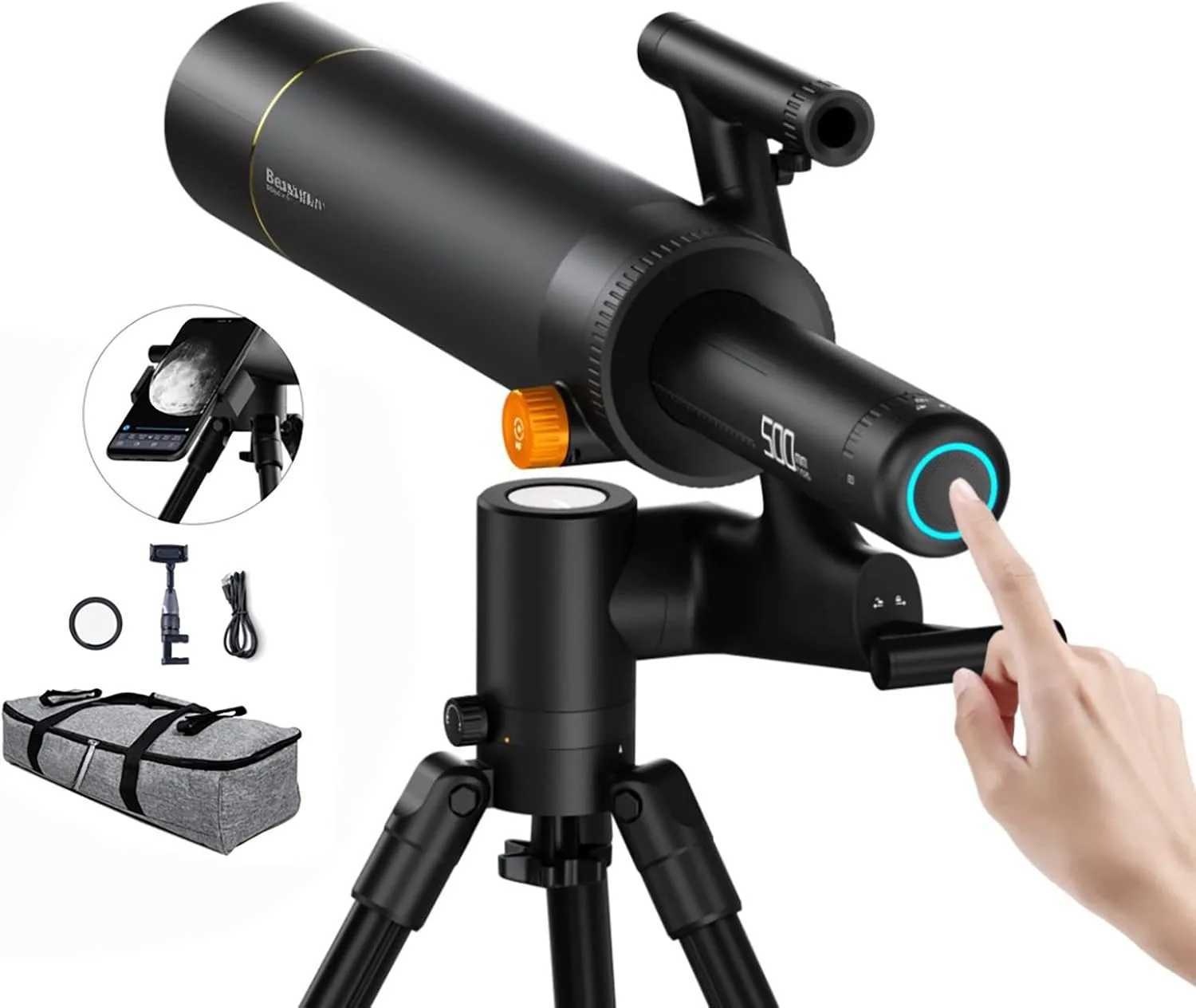 Smart Digital Astronomy Telescope500mm Long Focal Length Compact and Portable1600x MagnificationXJ241028