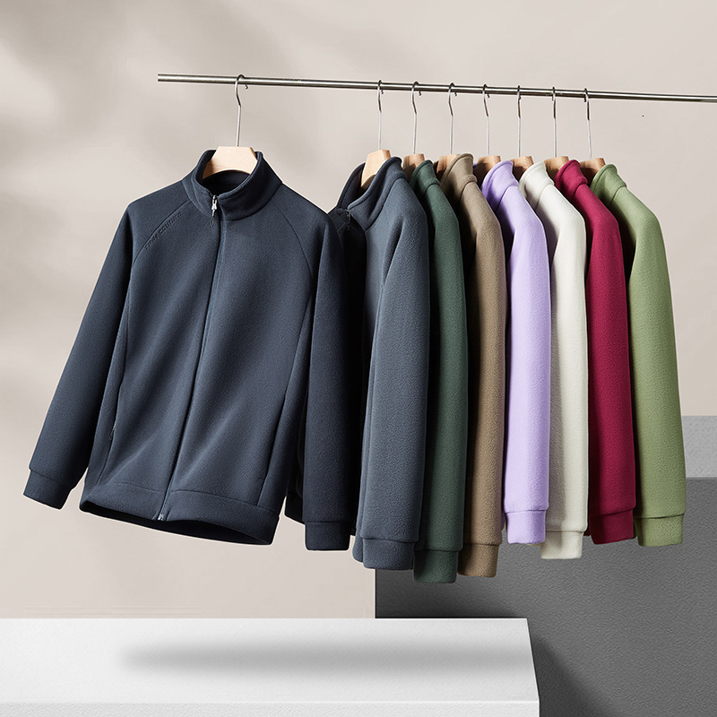 2024 New Designer Women's Zipper Open Hoodie Men's Stand up Collar Solid Color Casual Autumn/Winter Couple Wool Jacket