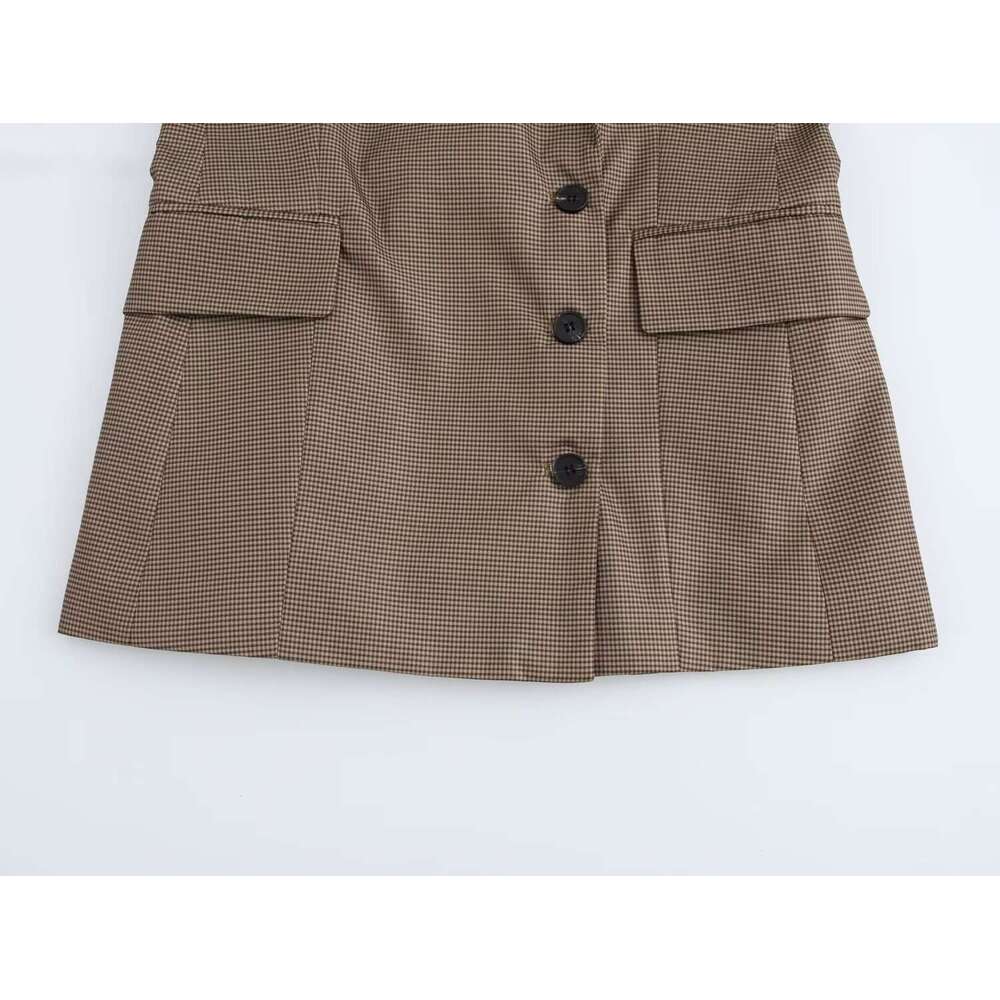 TRAFZA Elegant Pinstripe Office Women Lapel Pocket 2024 New Spring Autumn Fashion Old Money Commuter Blazer