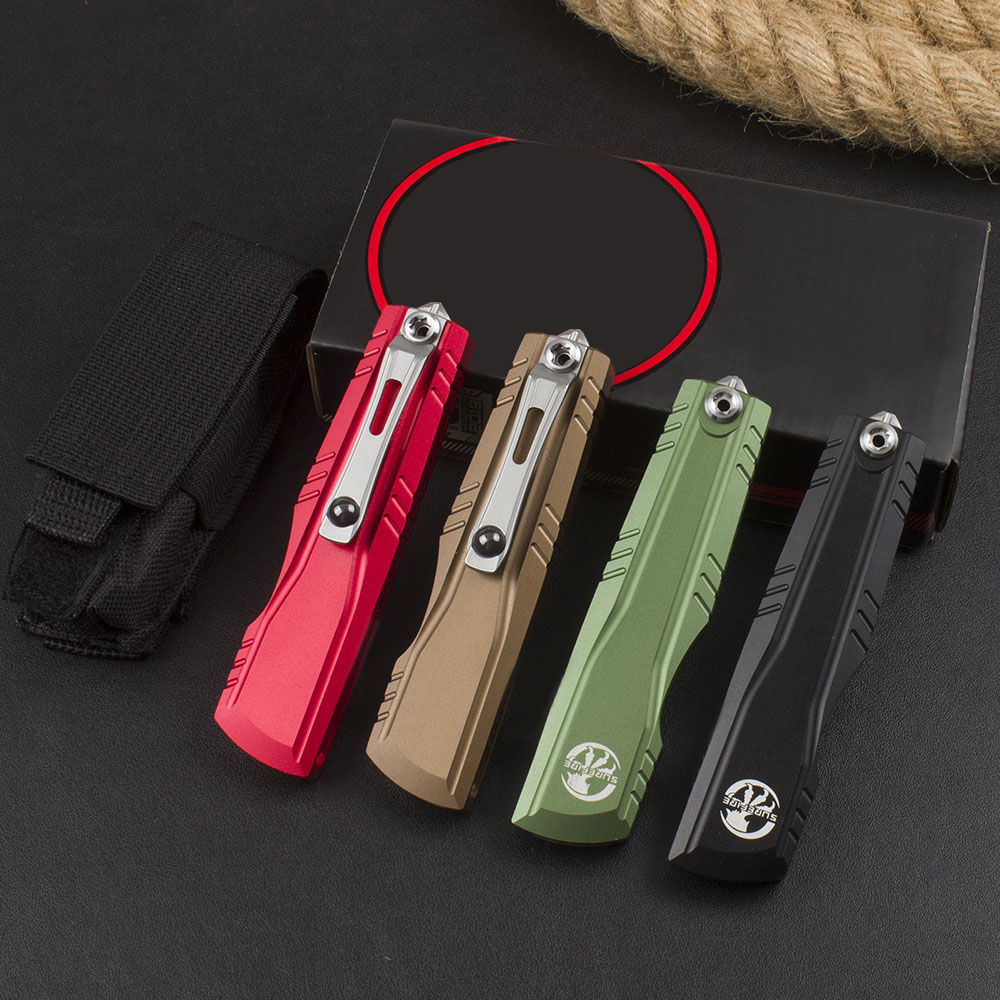 4Models Combat-TR Knife 2.95 D2 Blade T6-Aluminum Handles Pocket Knives Self-Defense EDC Tools