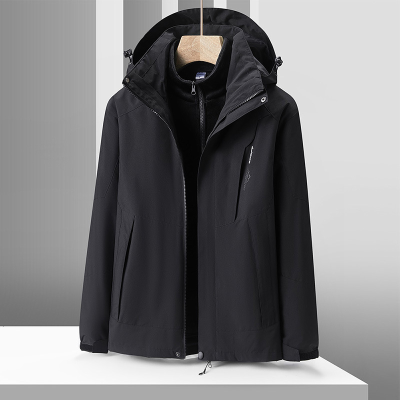 2024 new designer autumn and winter three in one assault suit jacket, men's and women's warm and detachable work clothes, outdoor windbreake