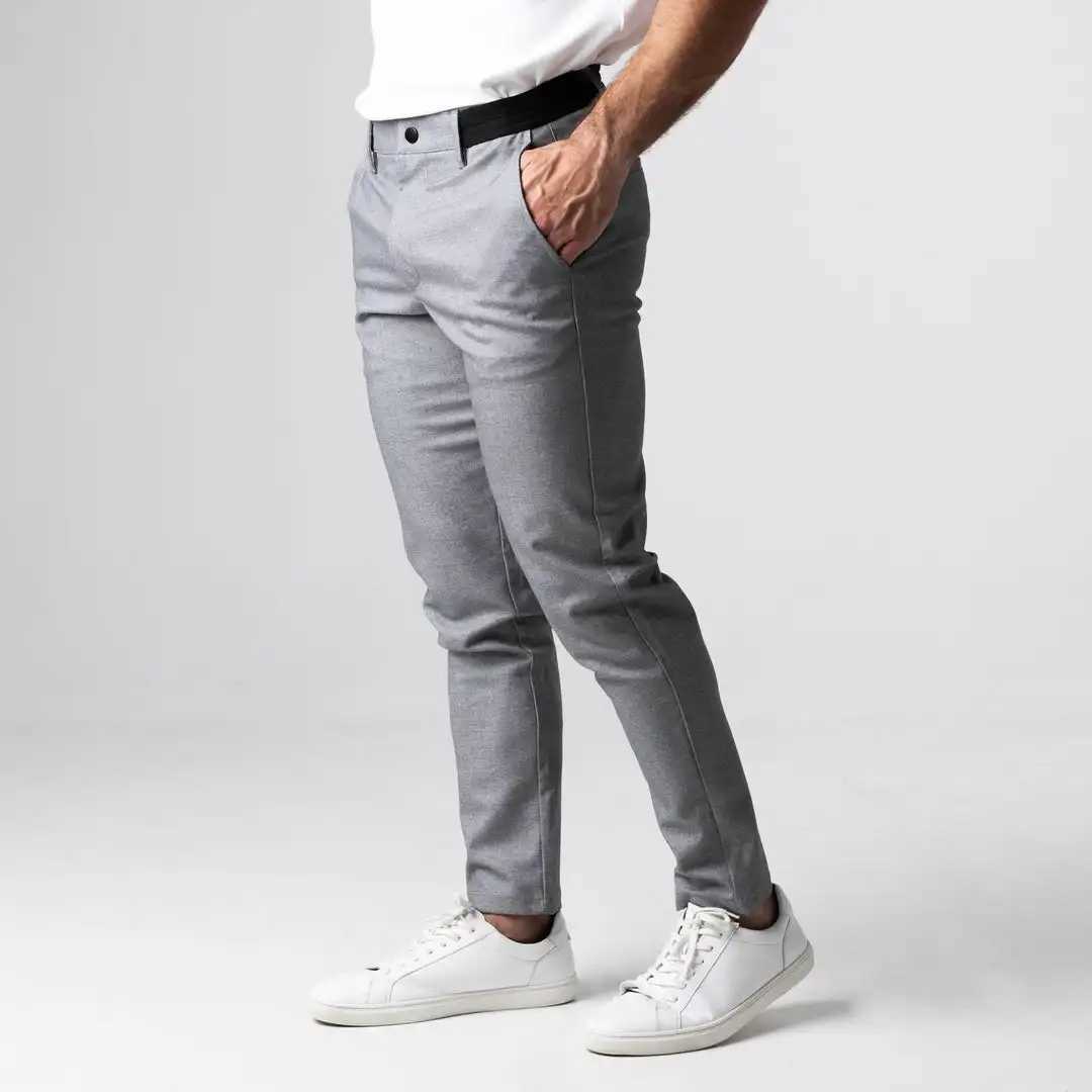 Mens Pants Active Chinos Comfortable Mens Long Fashion Slim Fit Ankle Length Casual Soft Breathable Fabric Middle Waist Comting W W241028
