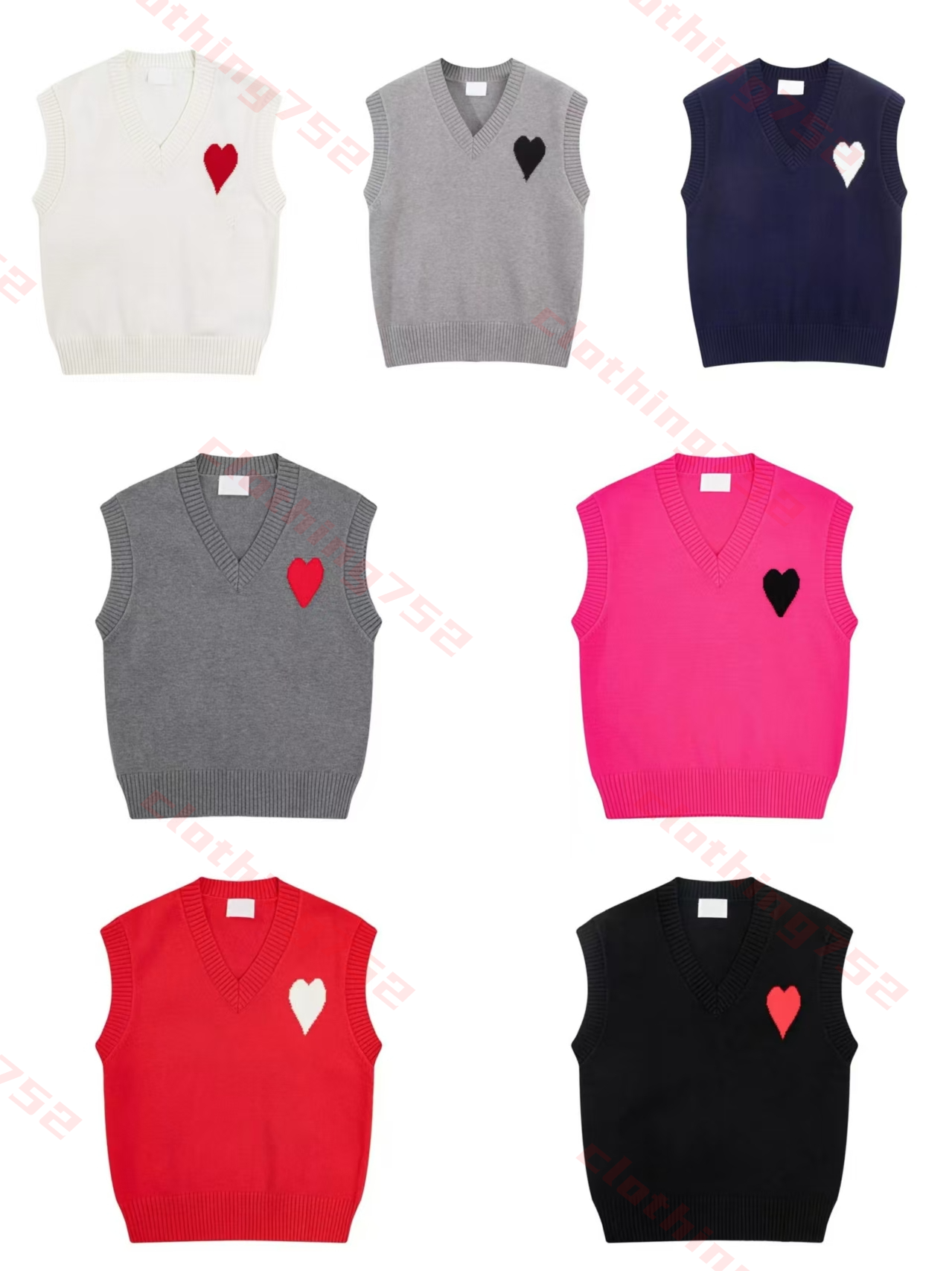 designer women sweater women's tank top autumn and winter high quality V-neck sleeveless vest sweater Loose men's and women's casual all-matching bottom knit size S-XL
