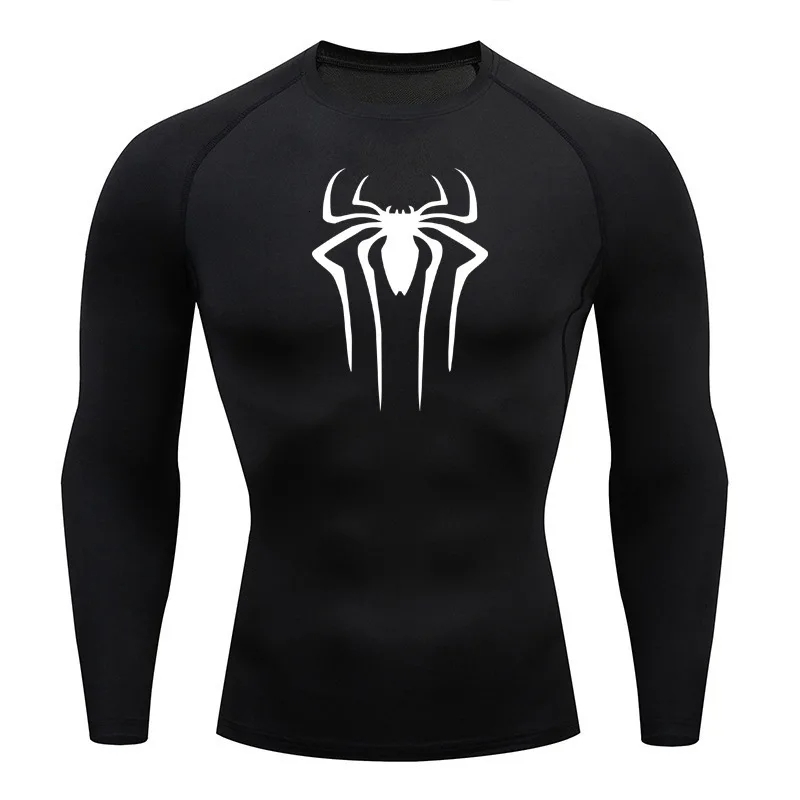 Mens sun protection sport shirt long sleeve compression second skin running training wear Rashgarda MMA 241025