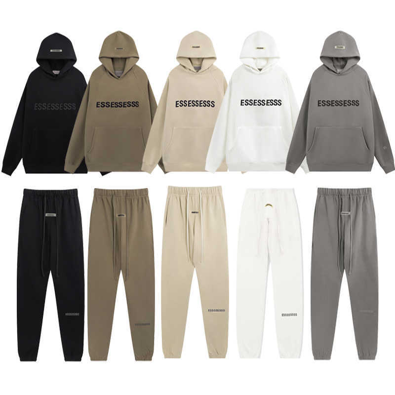 Essentiales Hoodies Mens Designer Tracksuit Esssential Hoody Winter Warm Casual Essentialpants Pants Clothing Hip Hop Streetwear Pullover Set Esssentil D52v