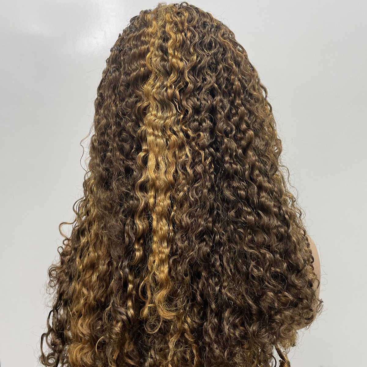 10-20 Inch 13x4 Frontal 300% Density Brazilian Remy Human Highlight Ombre Kinky Curly Hair HD Lace Wigs
