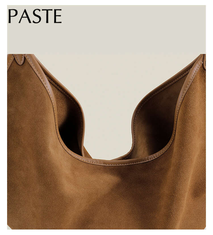 2025 Romantic Winter Large Soft Travel Tote Matte Suede Cow Leather Women Handbag Green Leisure High-End Armpit Shoulder Bag