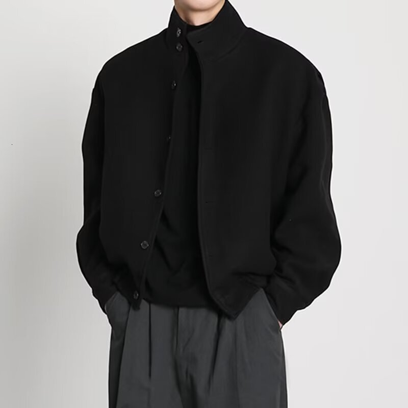 2024 new designer autumn and winter high-end fashion brand workwear stand collar jacket wool jacket British niche design baseball suit trend