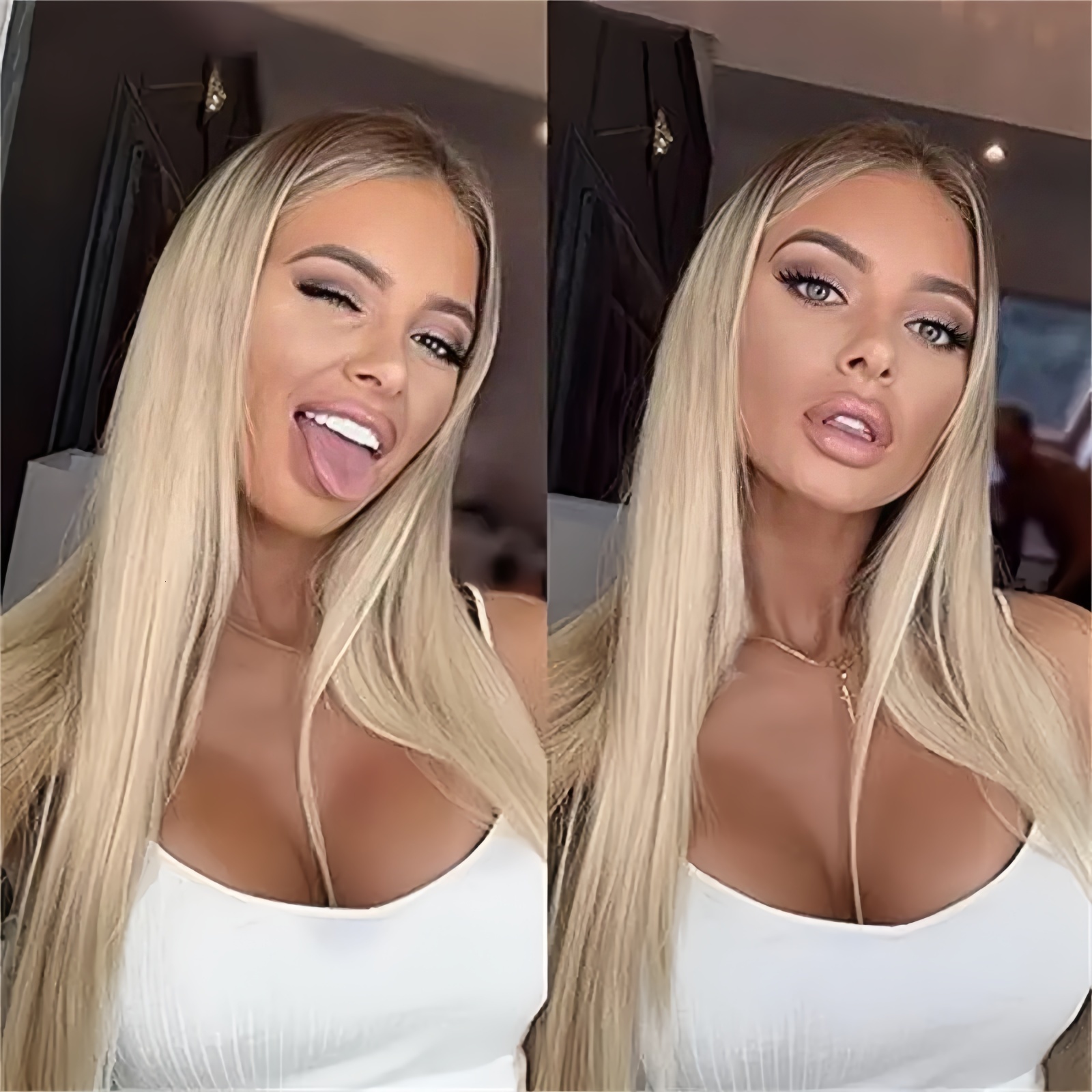 Ombre Lace Front Long Straight Synthetic Wig Brown Blonde Highlight Colored Hair 13X4 Frontal Wigs for Women Party Cosplay