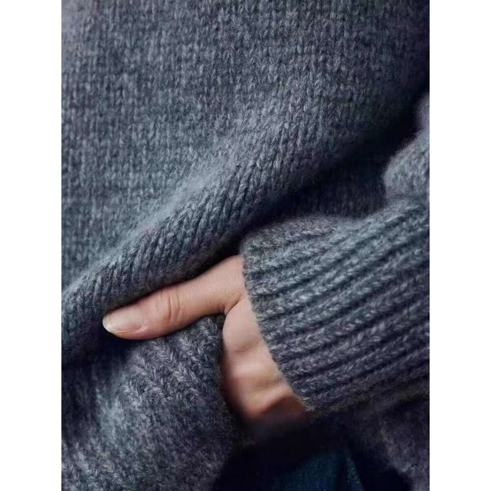 European Goods High-End 100 Pure Cashmere Sweater Female Autumn And Winter New Loose Thick Soft Waxy Senior Feeg