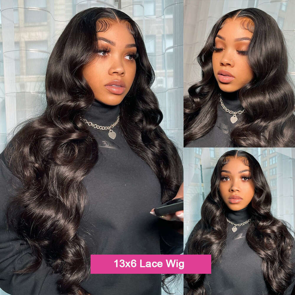Density HD Transparent Lace Body Wave x Frontal Human Hair Wig Pre Plucked