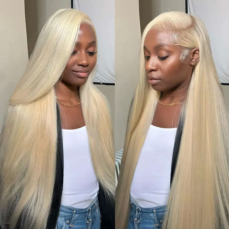 Density Blonde x HD Lace Front Human Hair Wigs Can Be Dyed Inch Straight Honey Brazilian Wig Sale