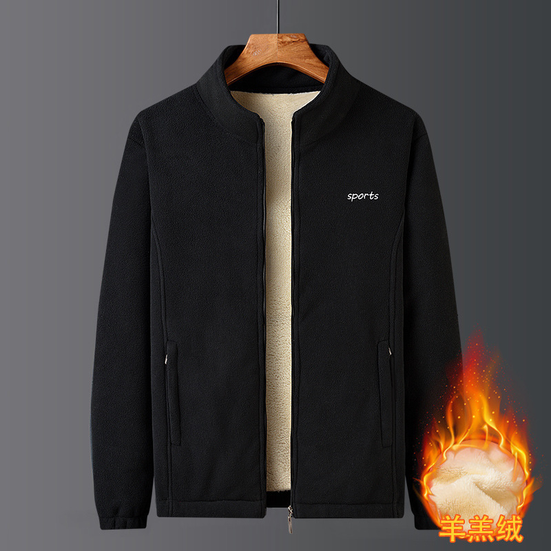 2024 Autumn/Winter New Designer Thick Warm Jacket Men's Double sided Lamb Cashmere Jacket
