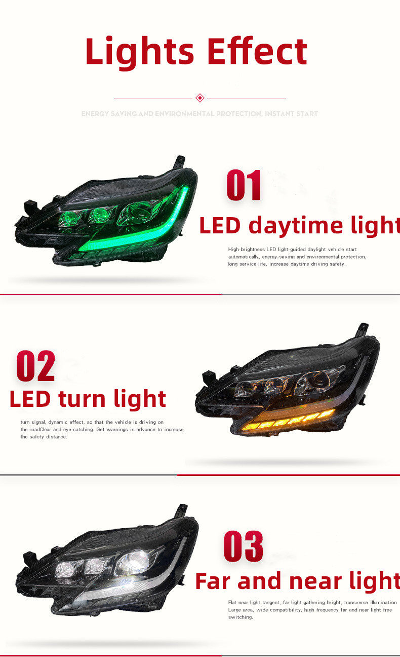 For Toyota REIZ 2013-20 19 Headlight Assembly Upgrade RGB Headlight Demon Eye Daytime Running Light