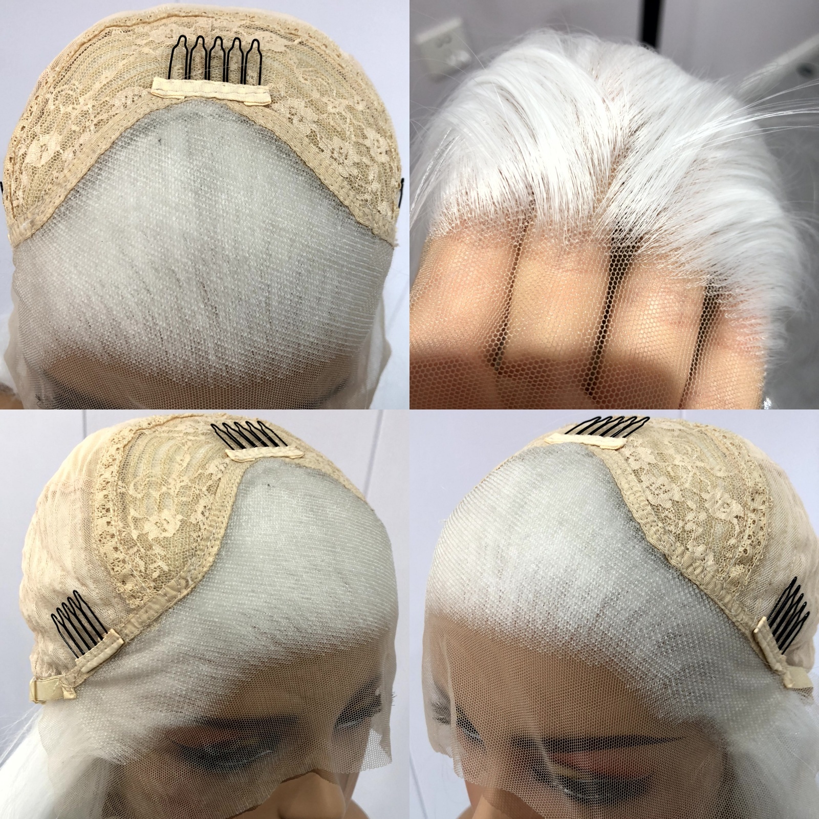 13X4 Curly Synthetic Front Wig Natural Long White Blonde Colored Hair Lace Frontal Wigs for Women Party Cosplay