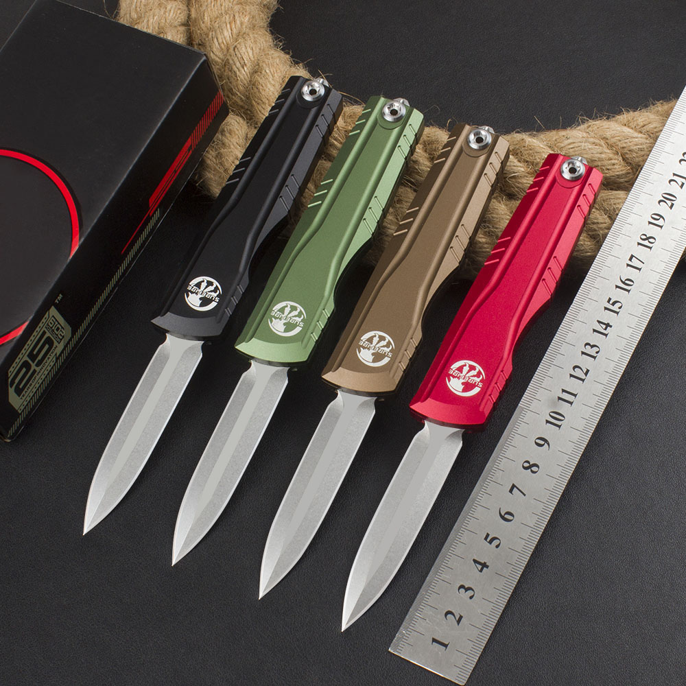 4Models Combat-TR Knife 2.95 D2 Blade T6-Aluminum Handles Pocket Knives Self-Defense EDC Tools