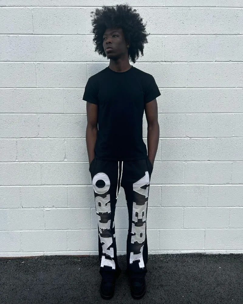 Hip hop trend Alphabet Embroidery stretch waist casual pants Streetwear women y2k Gothic Harajuku loose sweatpants 241024