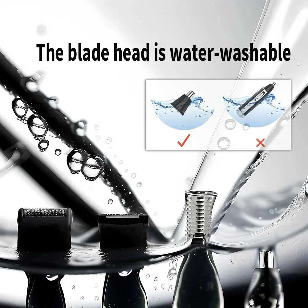 Kemei KM-66304-in-1 Professional Electric Rechargeable Nose Ear Hair Trimmer Shaver for Mens Personal Care Tools W241212