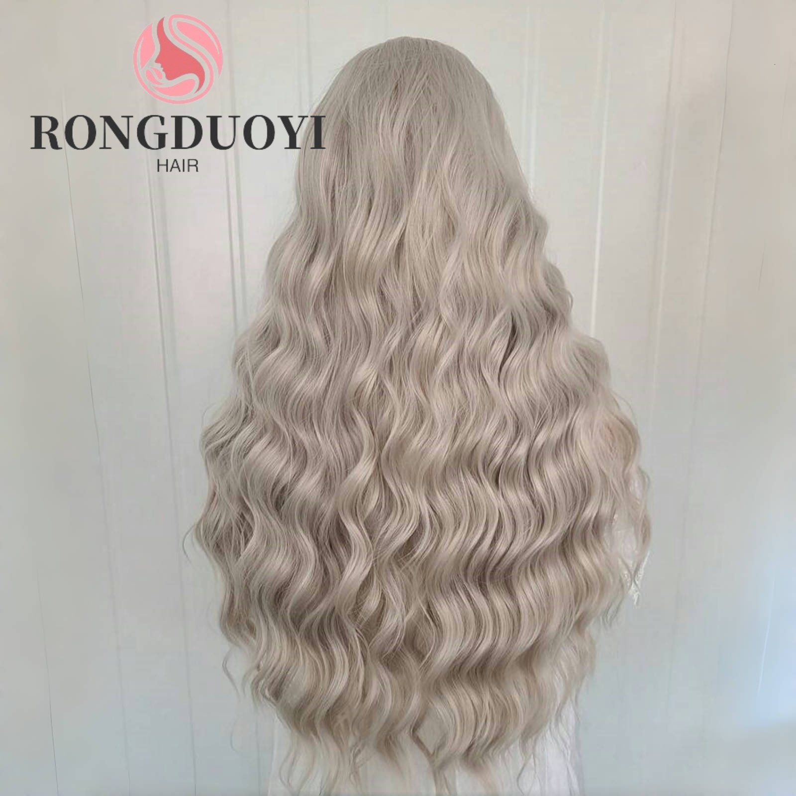 Sier Grey Deep Curly Synthetic Gray Front Wig Natural Wavy Colored Hair 13X4 Lace Frontal Wigs for Women Party