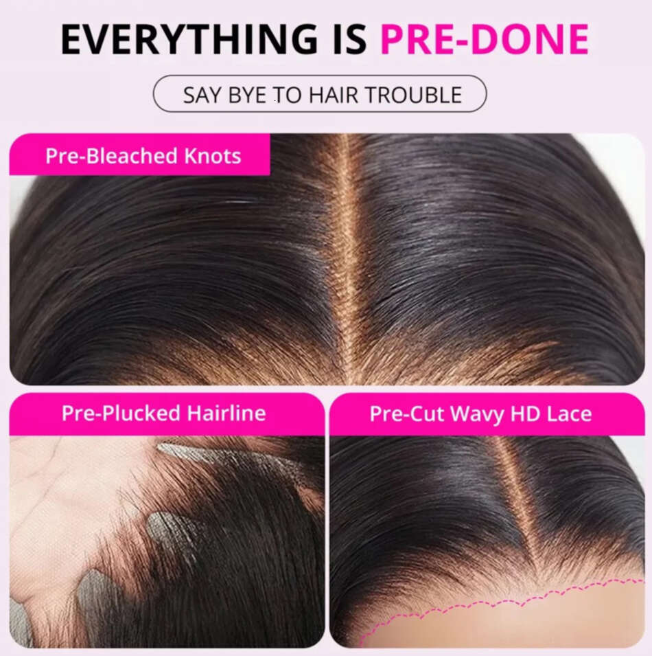 A Glueless Wigs Human Hair Ready To Wear Bleached Knots x Pre Cut HD Transparent Lace Kinky Curly