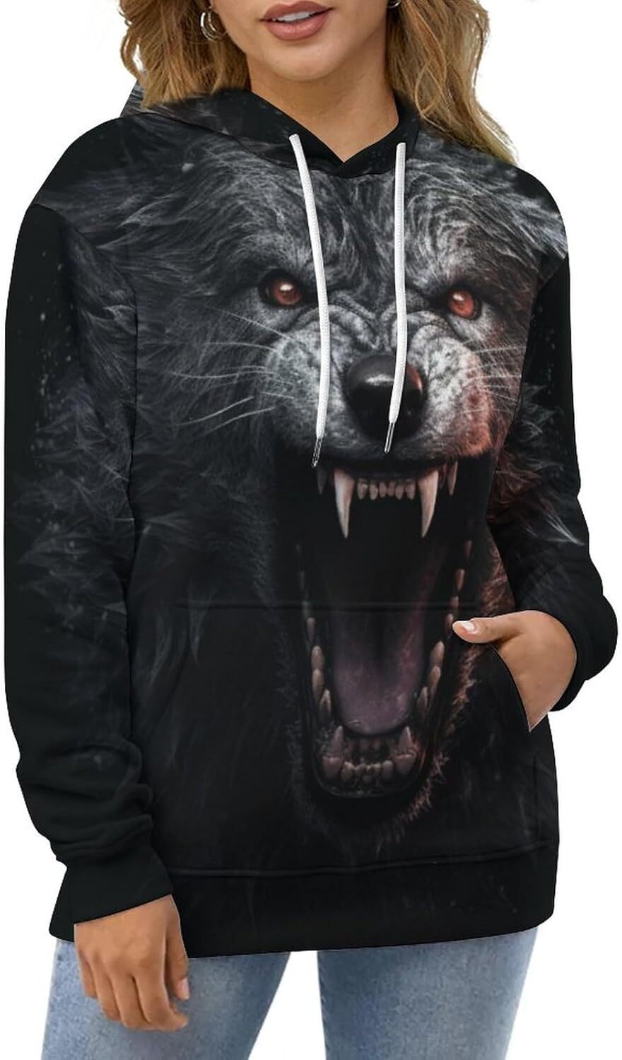 Hoodie for Mens Womens Mens Wolf 3D Print Hoodie Novelty Graphic Sweatshirt Pullover Hoodie Graphic Hoodies sweatshirt Pullover Long Sleeve