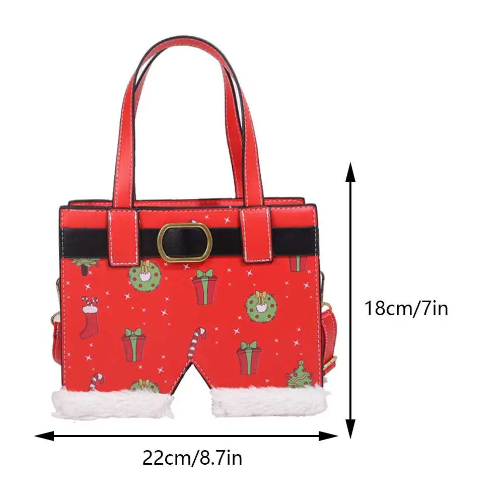 Santa Pants Creative PU Shoulder Bag Large Capacity for ChristmasGift Box Type 241025
