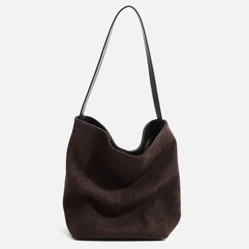 Large Capacity Handbag High Quality Matte Leather Women Bag Water Bucket Tote Versatile Shoulder 241021