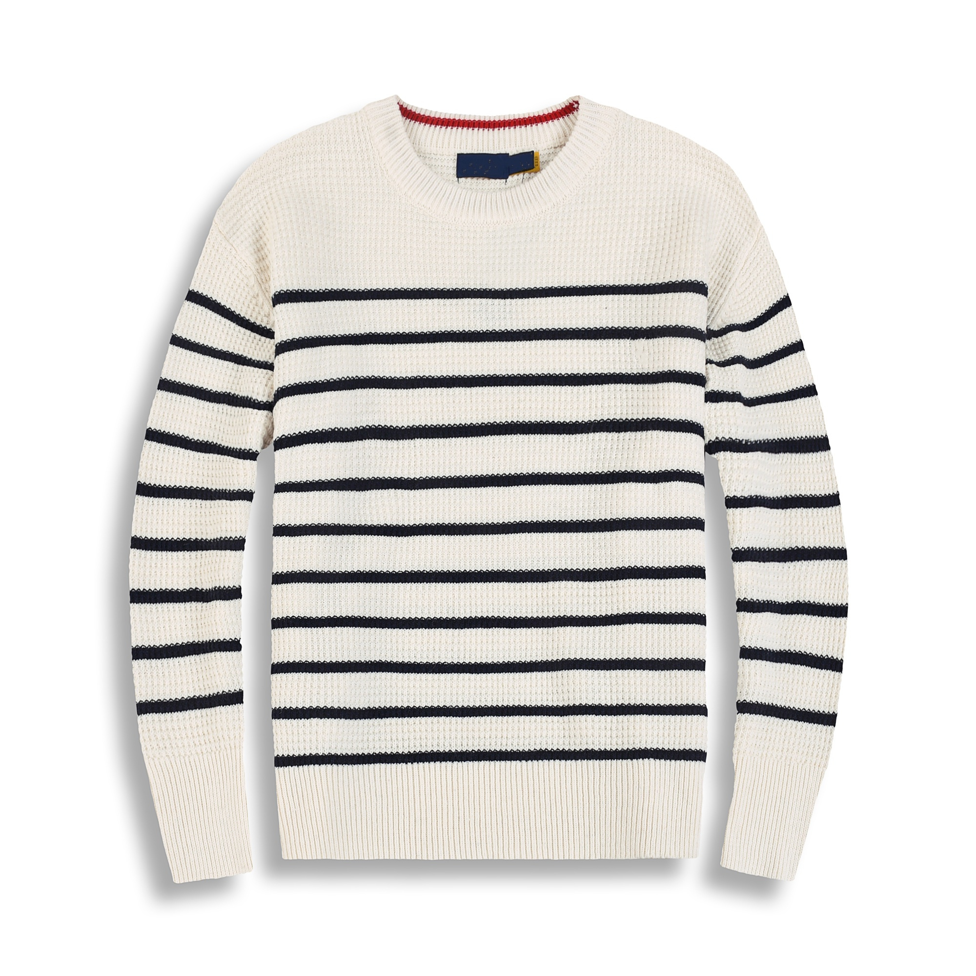 Casual crew-neck pullover striped fall sweater for men autumn and winter design sense of the new fashion brand loose match outside to wear