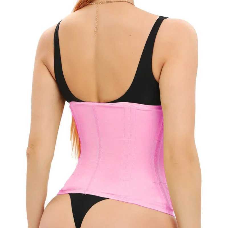 Fajas Colombian Girdle Pink Waist Trainer Double Compression Corest with Zipper Hook Body Shaper Slimming Abdomen Belt ShapewearXJ241028