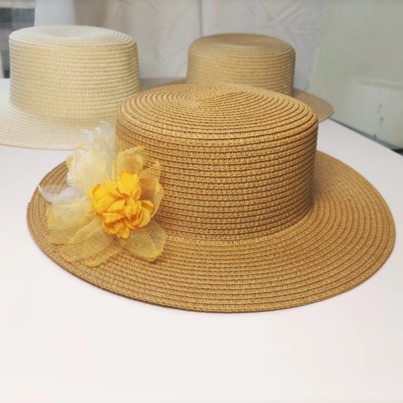 Flat sunshade straw Women's hat, beach for vacation and leisure hat
