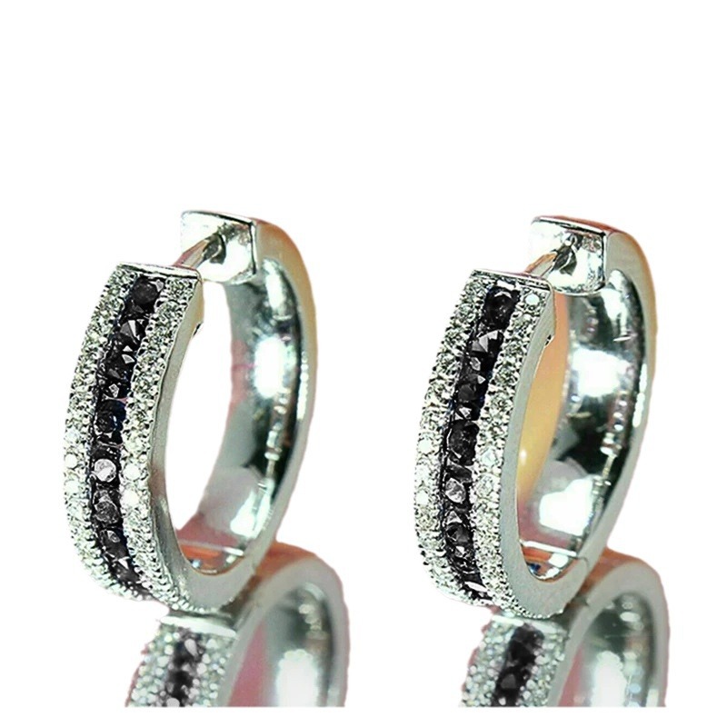 Classic Sapphire Earrings Women 925 Sterling Silver Zircon Crystal Earrings Fashion Round Diamond Princess Earrings Luxury Wedding Jewelry