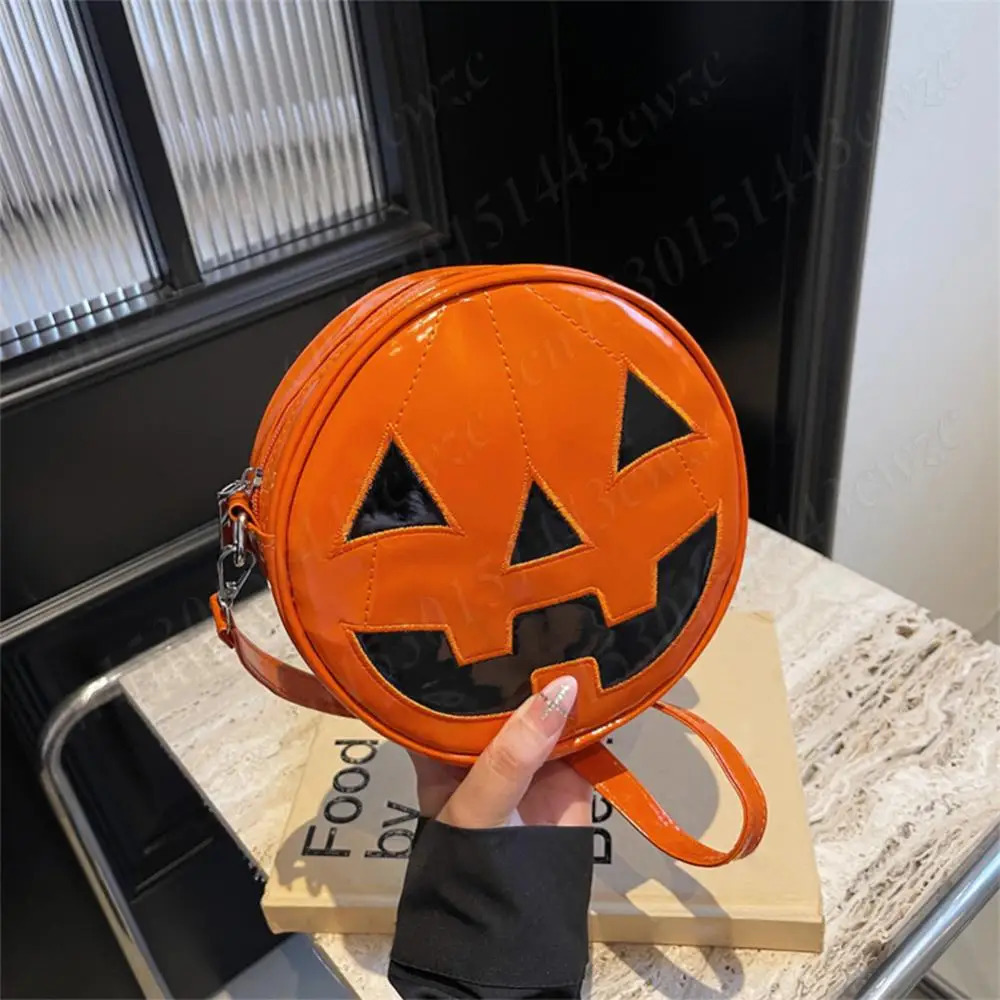 Women Halloween Pumpkin Crossbody Bag PU Leather Fashion Pumpkin Satchel Bag Funny Creative Devil Shoulder Bag Halloween Bag 241025
