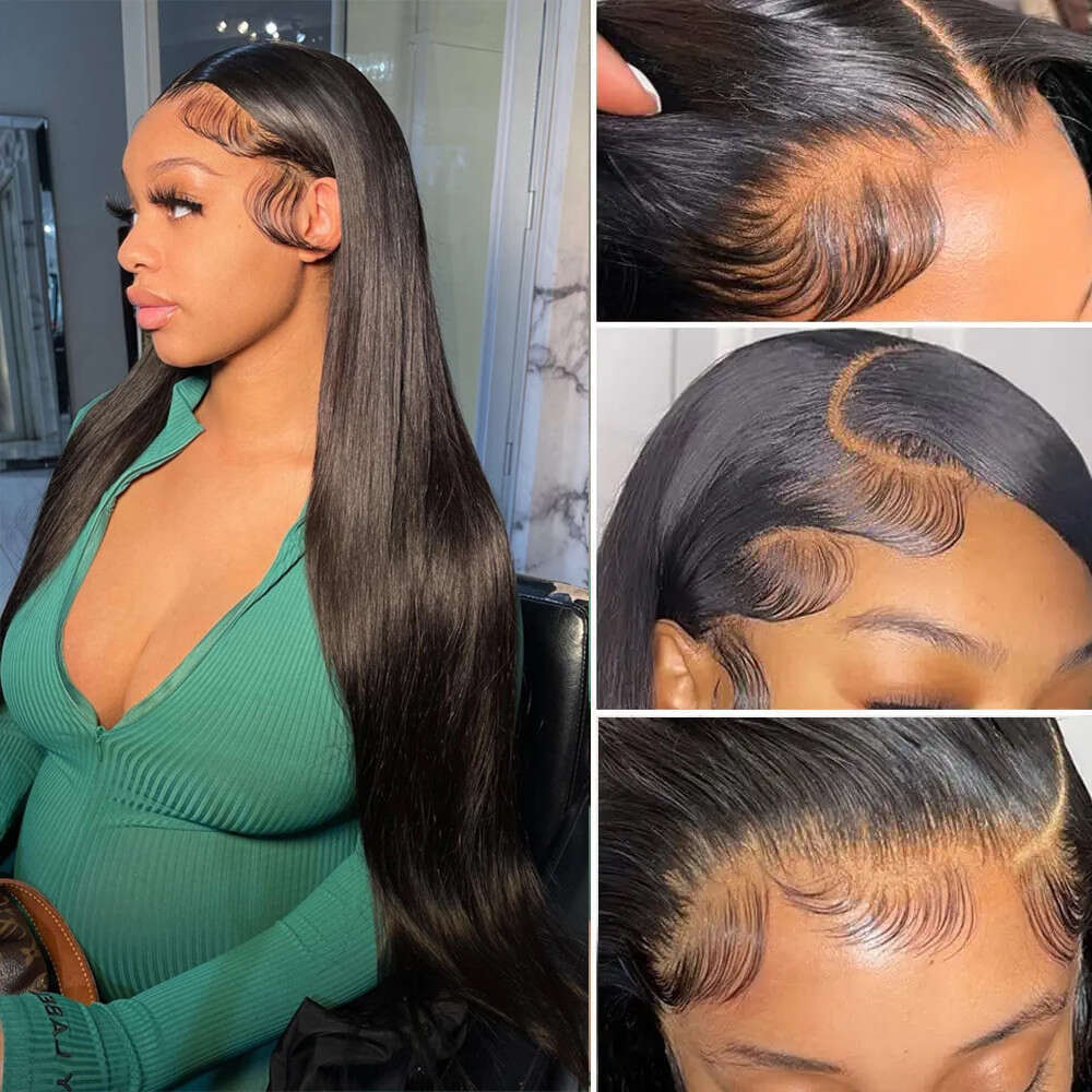 x HD Transparent Lace Front Human Casslow Hair Wigs For Women Pre Plucked Brazilian in Straight X Closure
