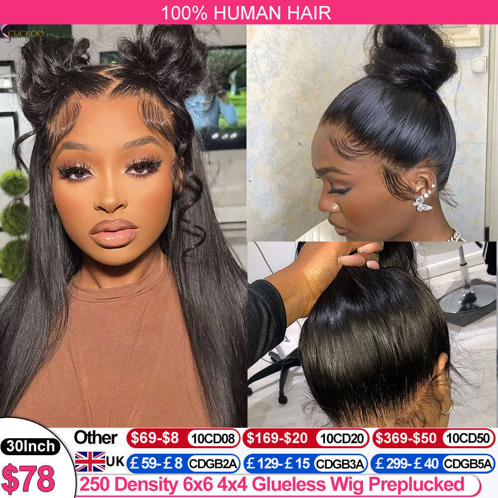 Density Full Lace Wigs Human Hair Glueless PrePluck Brazilian Straight x Transparent Frontal Wig For Women