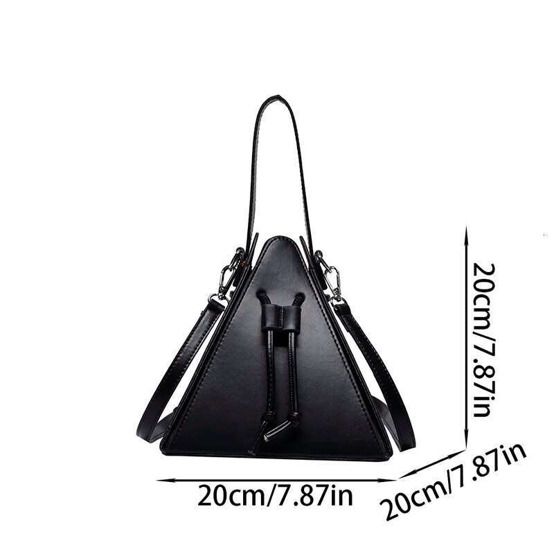 Sleek Minimalist Triangle Three-dimensional Drawstring Tote Shoulder Bag