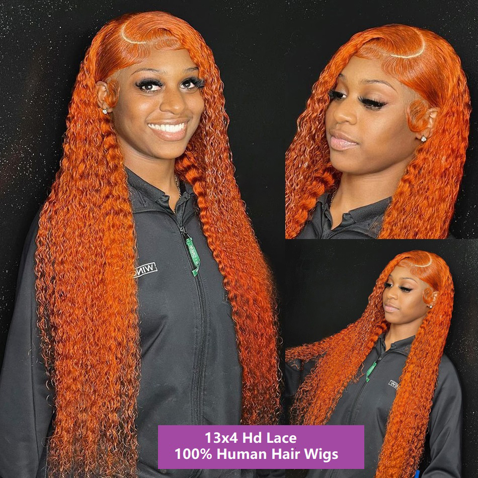 Wigg Ginger Curly Front Human Hair 13x4 Deep Wave Wig 13X6 Hd Lace Frontal Wigs