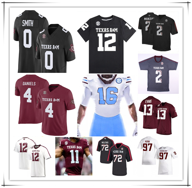 Conner Weigman Aggies College Football Jerseys Le'Veon Moss Amari Daniels Noah Thomas Cyrus Allen Jabre Barber Taurean York Scooby Williams Nic Scourton Mike Evans
