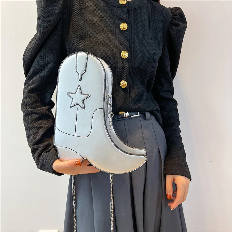 Fashion Funny Long Boots Shaped Handbag Womens Creative Leather Single Shoulder Bag Gothic Personalized Party Mujer Femme Bag 241025