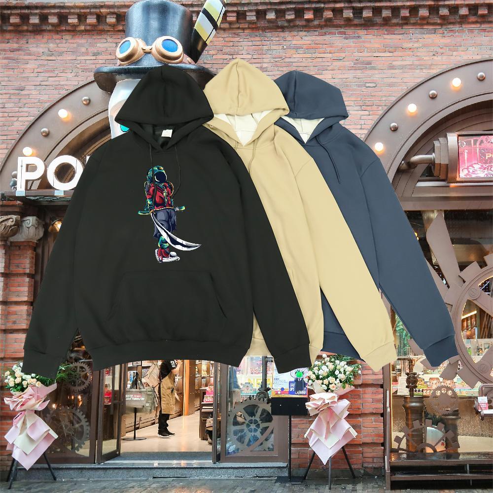 Fashion New Hoodie for Men Hooded Collar Warm Men's Hooded Sweatshirt Cartoon Print Clothes Hoodie Casual Daily Wear Thick Plush