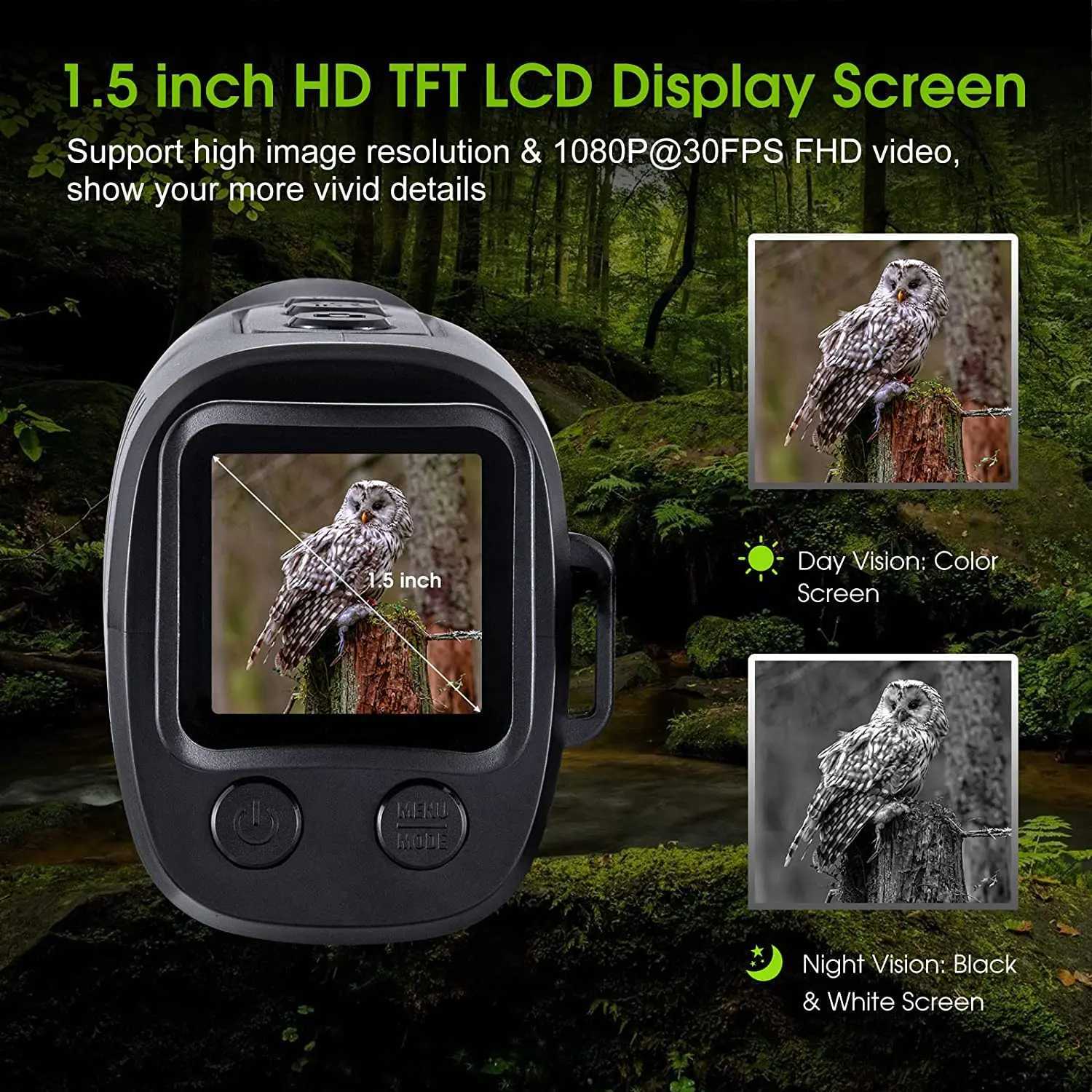 Single eye night vision instrument 1080p high-definition infrared night vision glasses camping binoculars day and night dual useXJ241028