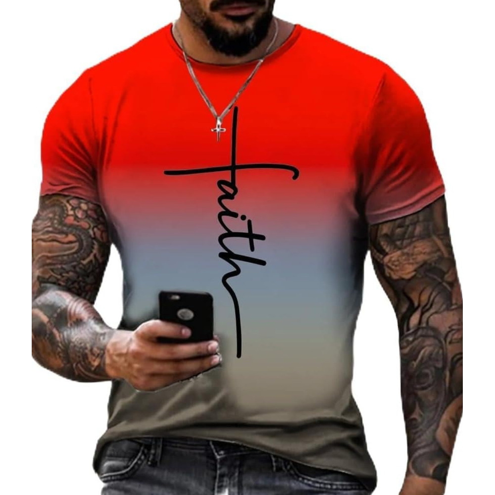 Mens T shirt Jesus Men's Fashion Jesus Cross Print Faith T-Shirt Casual Funny Jesus Saved My Life Shirt Short Sleeve Tee tee Casual tops summer c