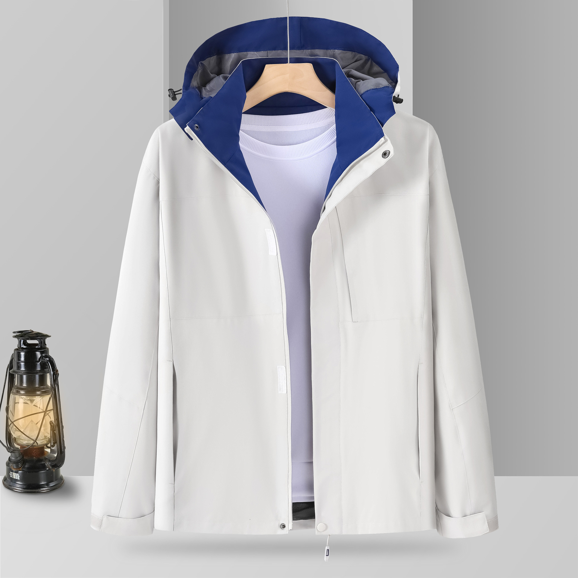 New designer autumn and winter thin windproof waterproof hooded sports outdoor work clothes jacket print