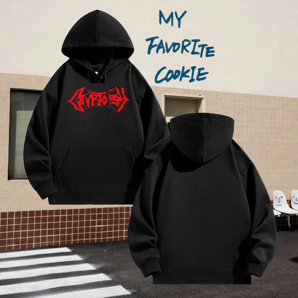 Wholesale Hoodie Street Casual Brand Men Tops Hoodie Long Sleeve Drawstring Black Khaki Blue Top Hoody Velvet Thick