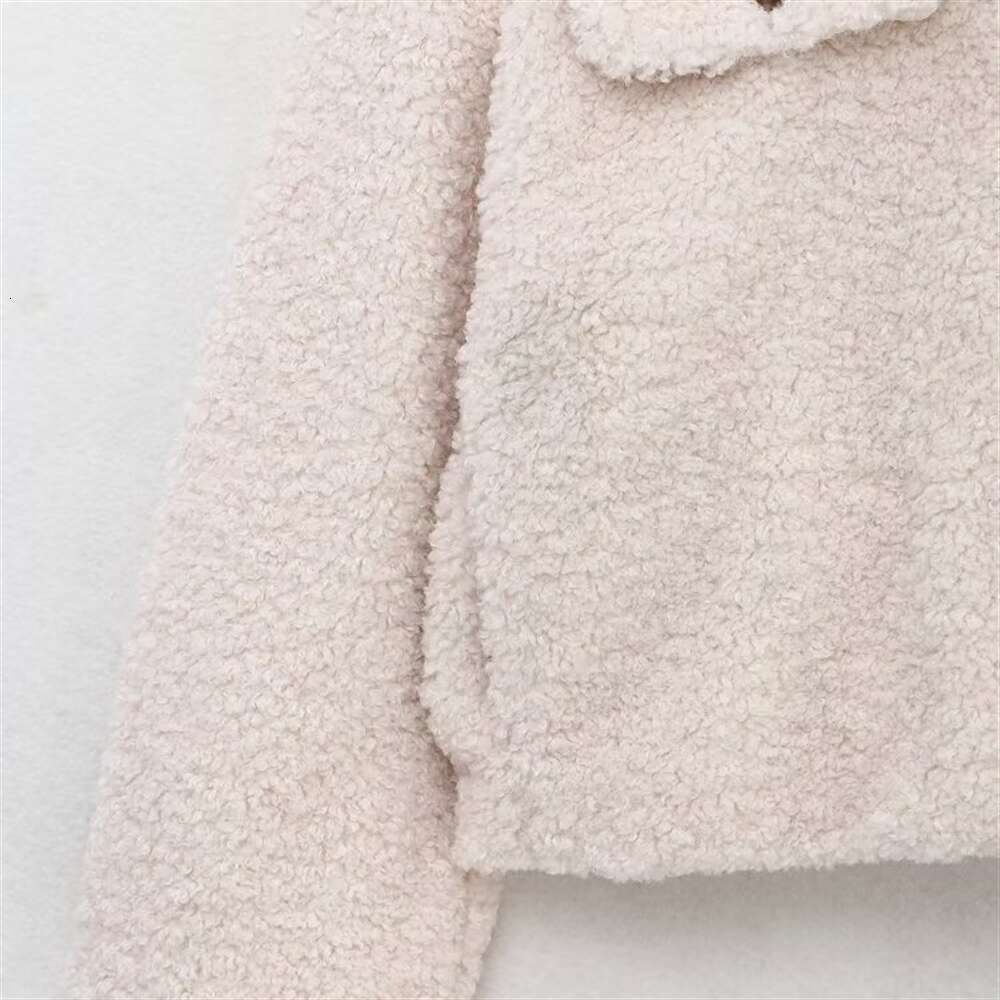 Bm&Md&Za 2024 Autumn New Women's Clothing Style Simple Collar Thickened Lamb Wool Fleece Loose Jacket Coat